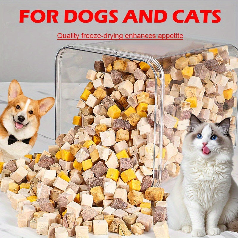 Freeze-Dried Dog Treats 150g Triple Combo - Beef Liver, Chicken & Egg Yolk Grain-Free High Protein Crunchy Bites for Small Dogs, Puppies, Poodles & Bichons, Training Rewards