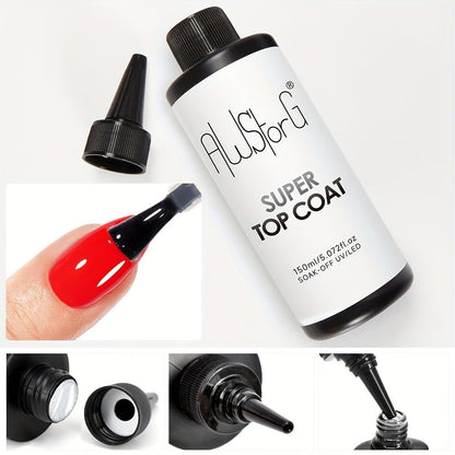 Gel Nail Top Coat 15ml Super Glossy & Matte Soak-Off LED Gel Polish Base Coat — Long-Lasting Salon Manicure Functional Gel Varnish for Home & Nail Salon Use