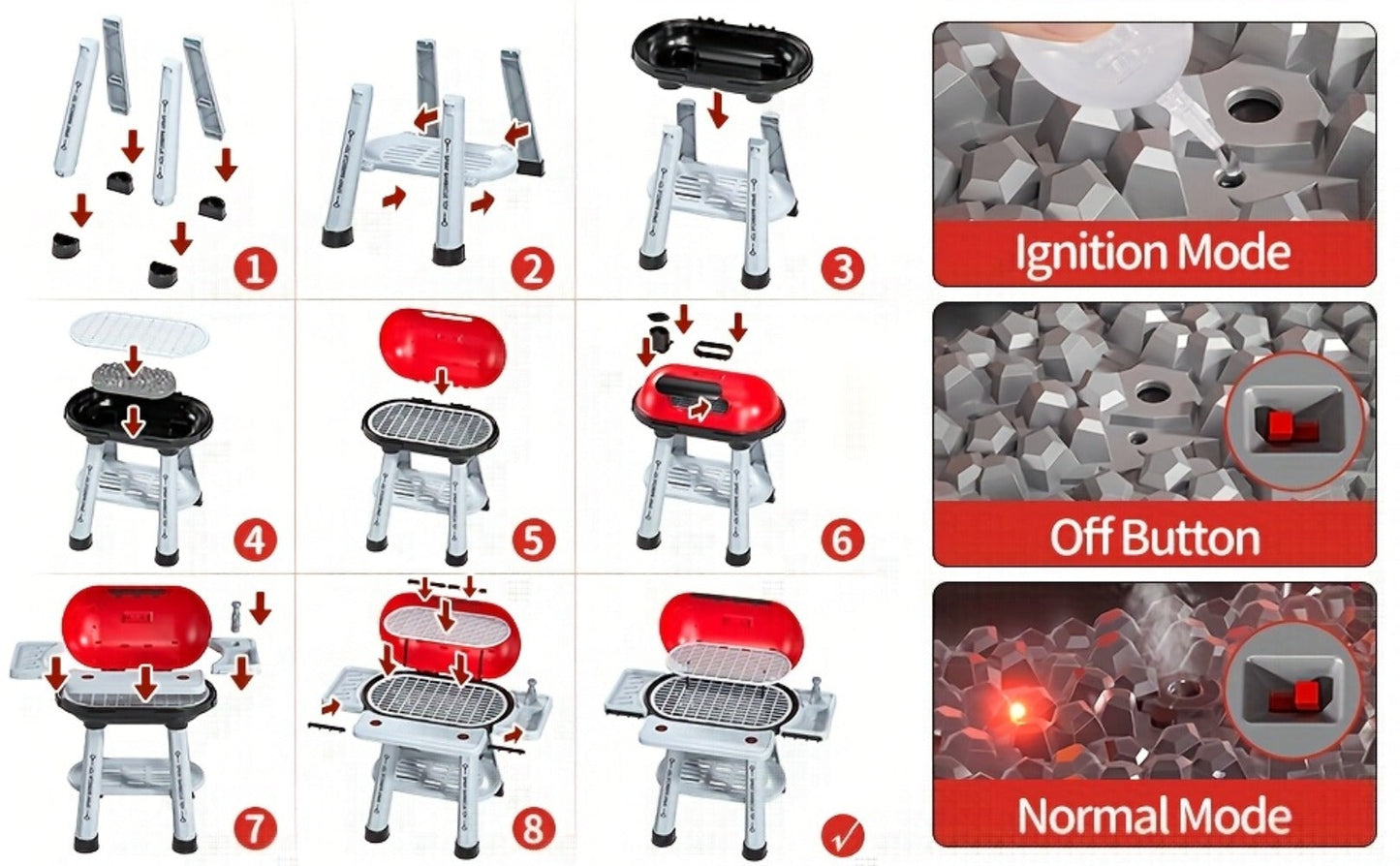 Kids BBQ Grill Playset Two-Tier with Toy Food Meats Fruits Spices & Working Water Tap – Pretend Play Outdoor Cooking Toy for Girls Boys Ages 3+ | Best Birthday Christmas Gift