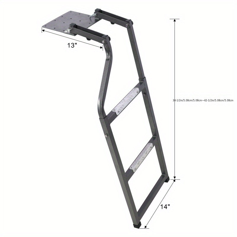 Pickup Truck Tailgate Ladder, Universal Fit Truck Bed Ladder for Easy Access to Truck Bed, Durable and Sturdy Rear Truck Ladder for Camping, Loading and Unloading