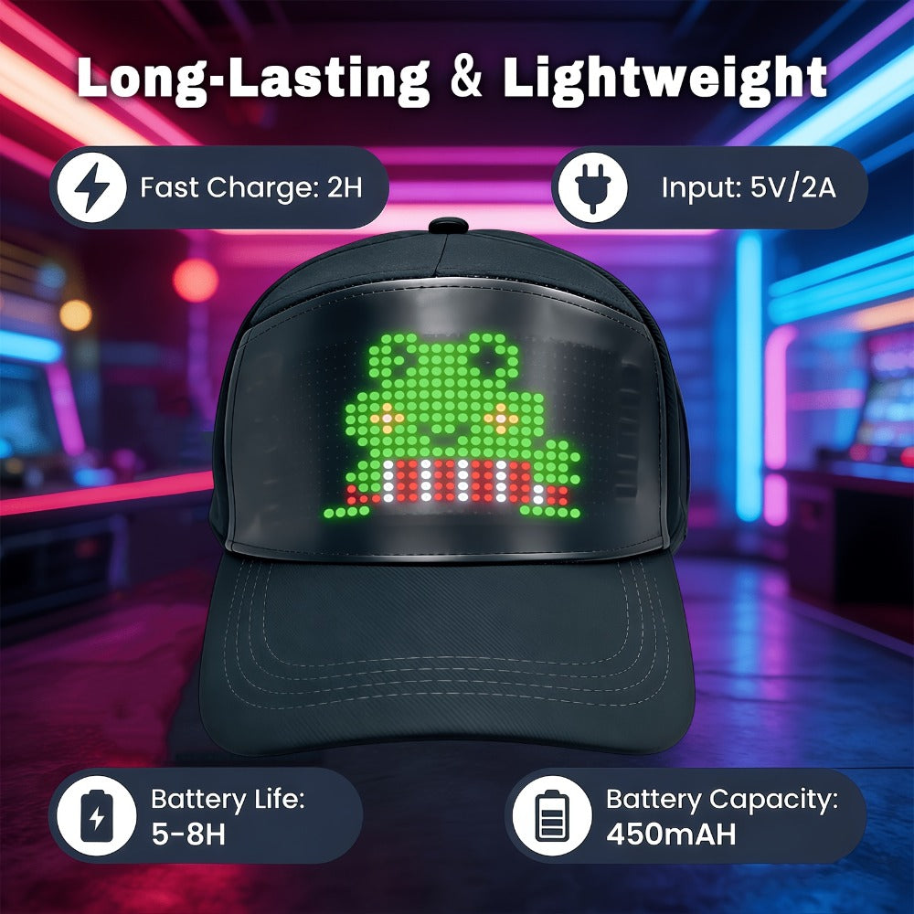 LED Party Hat App Controlled Programmable Light Up Hat – Custom Text Music Images for Rave Club Dance Halloween 4th of July Festival, Cool Gift for Boys Girls Men Women
