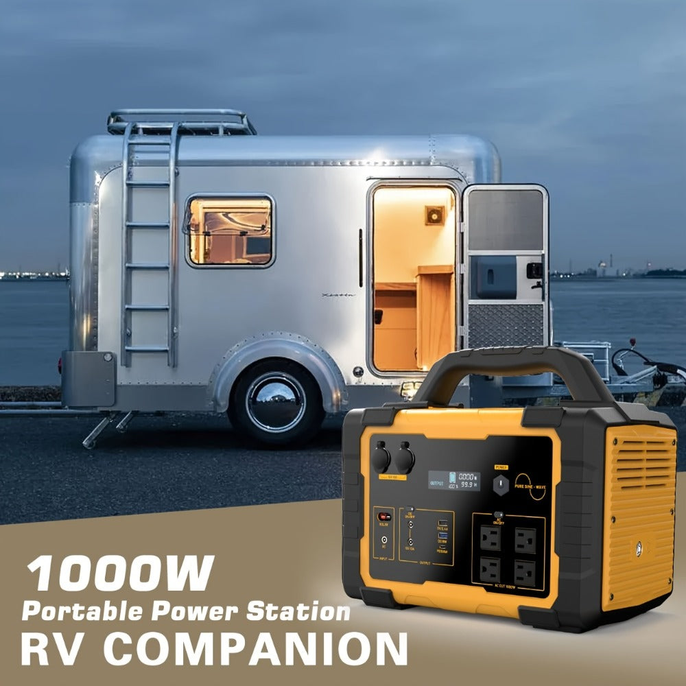 Portable Power Station 1075Wh/294Wh – 1000W/300W Solar Generator, Lithium Battery, 120V AC Outlet, for RV, Camping, Hiking, Fishing & Emergency Backup