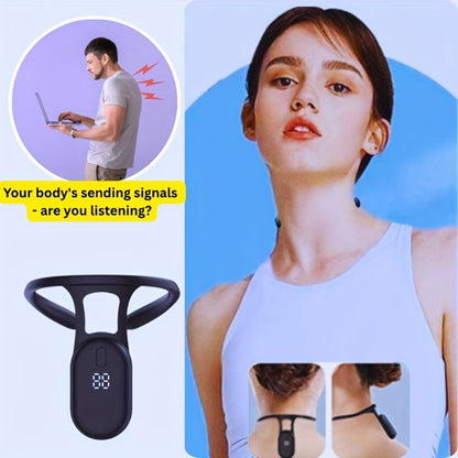 Posture Corrector Smart Vibration Reminder 1pc or 2pcs - Auto-Sensing 25° Slouch Alert USB Rechargeable Neck Back Support Trainer for Desk Office Gaming, Breathable ABS Silicone, Gift Ready
