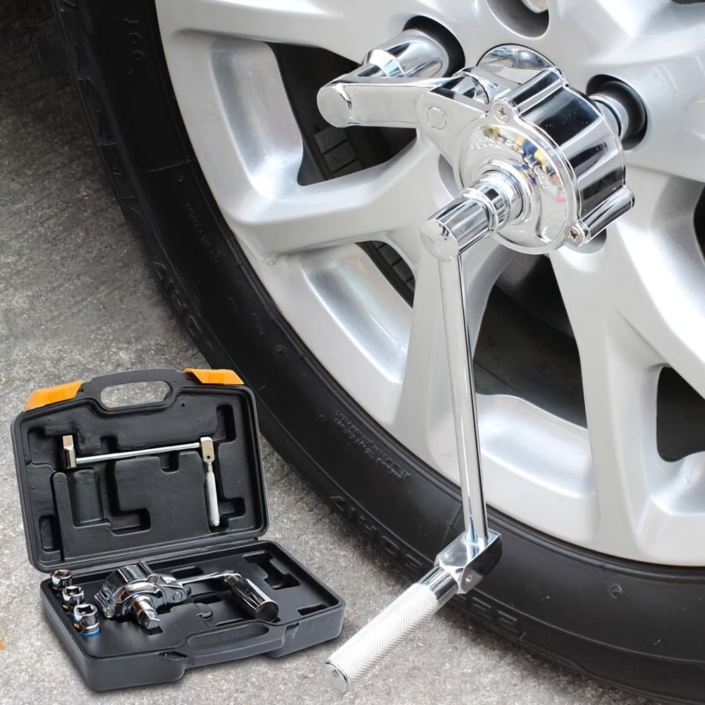 Torque Multiplier Wrench Set 1:16 400NM Lug Nut Remover – 1/2 Drive Labor-Saving Tire Changing Kit with 17mm 19mm 21mm Sockets, Lug Nut Removal Tool for Most Vehicles