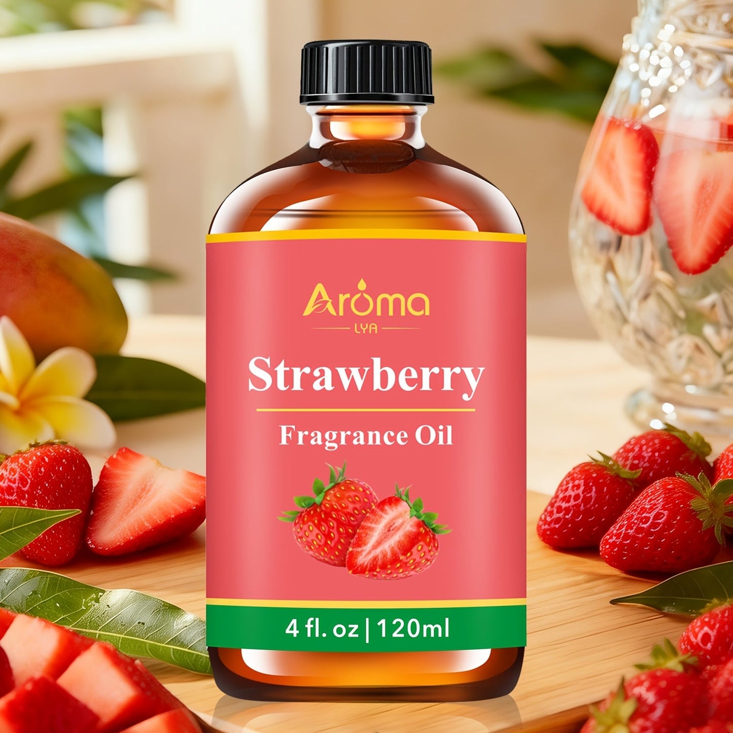 Fruit Fragrance Oil 4oz – Sweet Scented Oils for Diffuser, Candle Making, Soap, Massage & Hair Care | Strawberry, Blueberry, Peach, Watermelon, Cherry & More