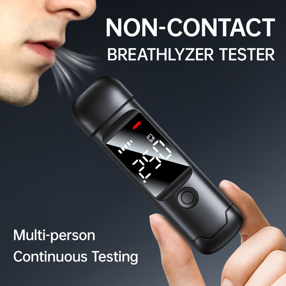 USB Rechargeable Breathalyzer with LCD Display – Portable Personal Alcohol Tester, 200mAh Battery, Multi-Person Continuous Testing, Safe Driving Breath Analyzer