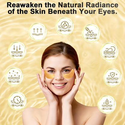 Gold Collagen Eye Patches 24 Pairs – Under Eye Masks for Dark Circles, Puffiness & Fine Lines | Hydrating Anti-Aging Gel Patches for Women & Men, All Skin Types, Travel-Ready Skincare Gift