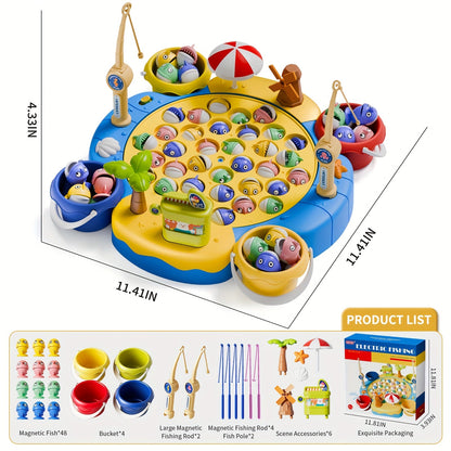 Magnetic Fishing Game for Kids 66 Pieces – Ocean Fishing Toy Set with Rods for Toddlers Ages 3 4 5 6, 1-8 Players, Birthday Gift for Boys & Girls