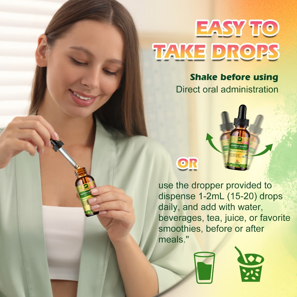 [8-IN-1 Soursop Drops] 1/3 Bottles 8-IN-1 Soursop Liquid Drops, Graviola Leaf & Fruit Complex Supplement With Sea Moss,Black Seed Oil,Elderberry,Burdock Root,Tumeric, Gluten-Free,Serene Herbs Soursop Bitters,Serene Soursop For Daily Health & Wellness