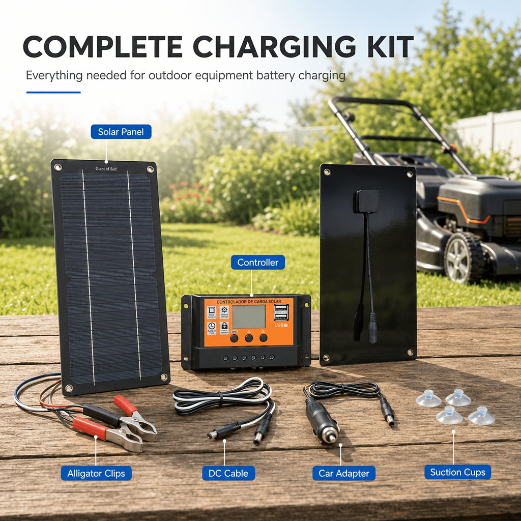 Lightweight Portable Solar Panel, Fast-charging High-power Kit, Monocrystalline, with 100A Controller, Cord & Clamps, Stable In Low Temp, for RV, Boat, Car, Camera, 4-season Camping, Hiking, Emergency Off-grid Power, No Battery