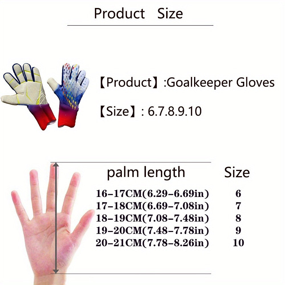 Silicone Grip Goalkeeper Gloves with Superior Traction - Available in 6 Colors & 5 Sizes, Professional Soccer & Rugby Goalie Gloves for Men Women Youth, High-Performance Finger Protection Sports Gloves