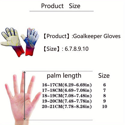 Silicone Grip Goalkeeper Gloves with Superior Traction - Available in 6 Colors & 5 Sizes, Professional Soccer & Rugby Goalie Gloves for Men Women Youth, High-Performance Finger Protection Sports Gloves