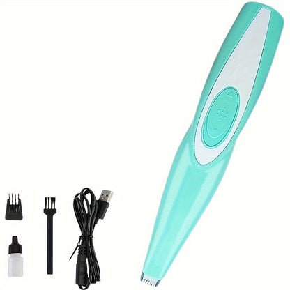 Pet Detail Trimmer Cordless USB Rechargeable - Ceramic Blade Precision Clipper for Dogs Cats Face Paws Ears Eyes Tail, Quiet Low Noise Mini Grooming Tool for Small Areas, Includes Brush & Lubricant
