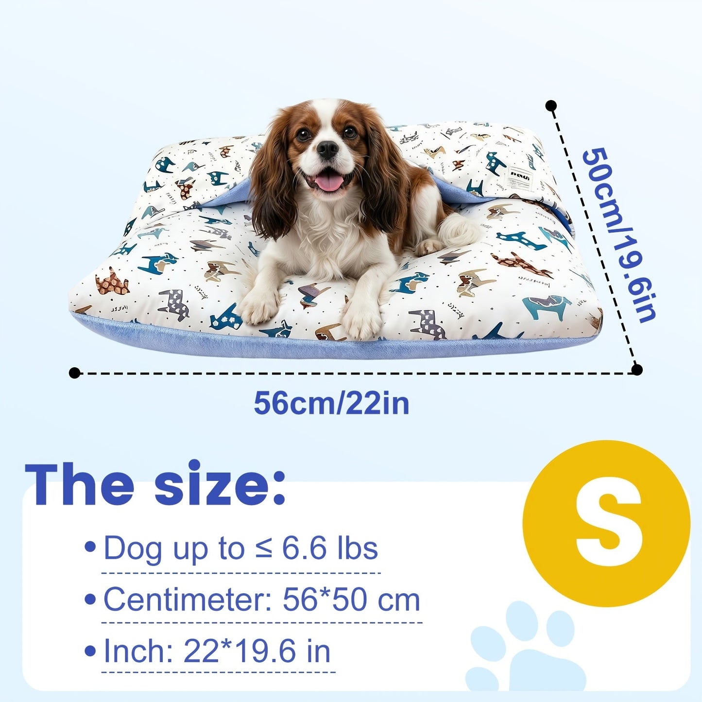 Breathable Washable Dog Bed Mattress – All-Season Pet Mat with Removable Cover & Non-Slip Bottom for Small, Medium & Large Dogs | Cute Animal Patterns