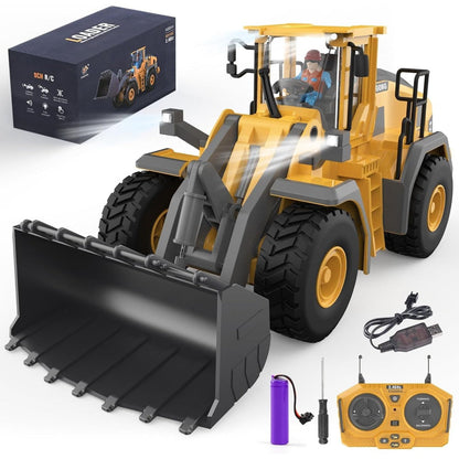 RC Wheel Loader Toy 1:20 Scale 2.4GHz 9-Channel Remote Control Construction Truck with Realistic Lights & Sounds – Building Vehicle Toy for Kids Boys Ages 6+ | Best Birthday Christmas Gift