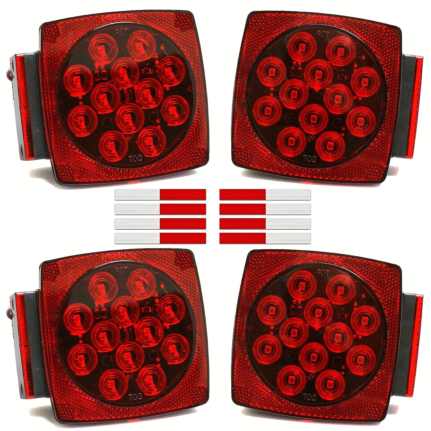 12V LED Trailer Tail Lights Kit - Stop, Turn Signal, Brake & License Plate Light for Trailers Under 80" - Boat, RV, Camper, Truck