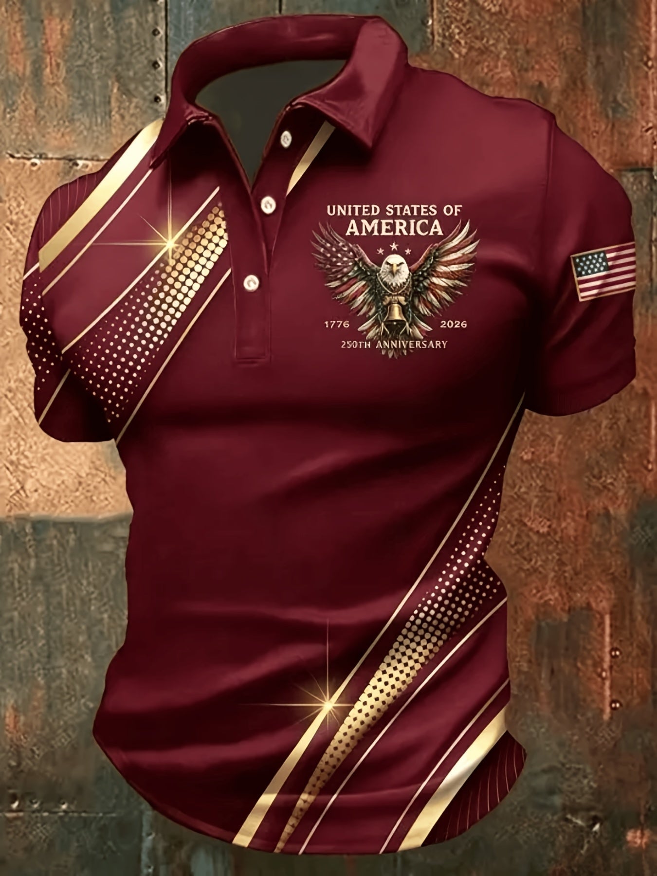 Men's Graphic Print Polo Shirt - Collared Short Sleeve 838373