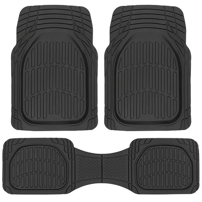 Metallic Chrome Car Floor Mats All-Weather Universal Fit Automotive Floor Mats for Cars SUVs, Floor Mats for Trucks, Car Mats Full Set Front & Rear, Non-Slip Shiny Durable Heavy Duty