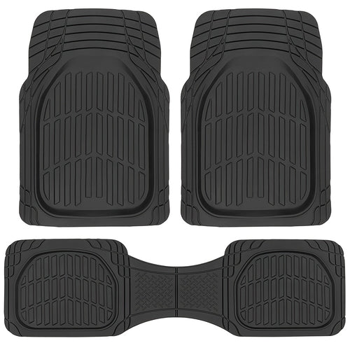 Metallic Chrome Car Floor Mats All-Weather Universal Fit Automotive Floor Mats for Cars SUVs, Floor Mats for Trucks, Car Mats Full Set Front & Rear, Non-Slip Shiny Durable Heavy Duty