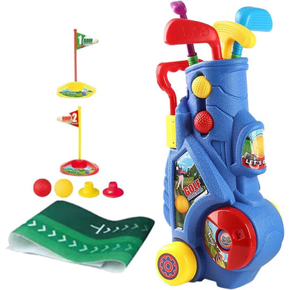 Kids Golf Club Set with Putting Mat, Balls & Golf Cart | Family Indoor Outdoor Sports Toy, Fun Gift for Boys Girls