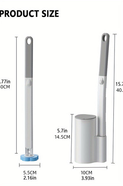 Disposable Toilet Brush Set with Replacement Brush Heads Wall Mounted or Floor Standing Bathroom Cleaning Brush Kit Hygienic No-Touch Design 19 25 31 37 49 Piece Set or Heads Only Options