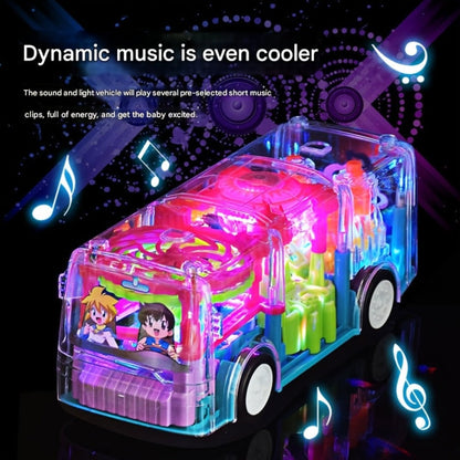 LED Light Up Transparent School Bus Toy with Colorful Flashing Lights – Toddler Toy for Boys & Girls Ages 2+, Birthday Christmas Holiday Gift (Green / Red)