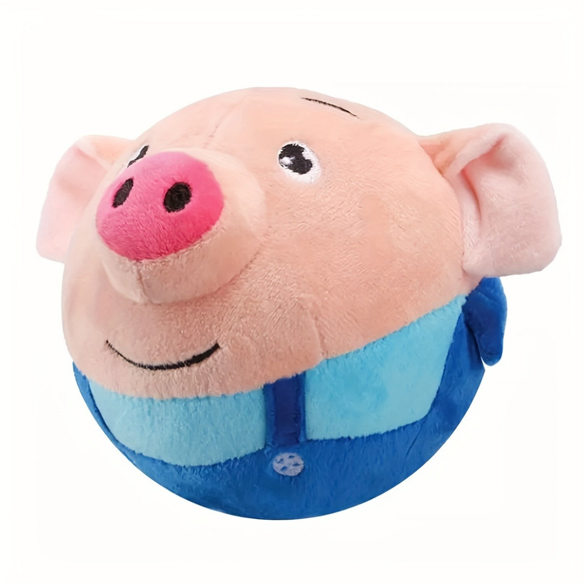 Electronic Rolling Dog Toy Ball - USB Rechargeable Cartoon Pig Plush Toy with Jumping Vibration & Sound, Automatic Self-Moving Washable Interactive Toy for Active Dogs & Puppies