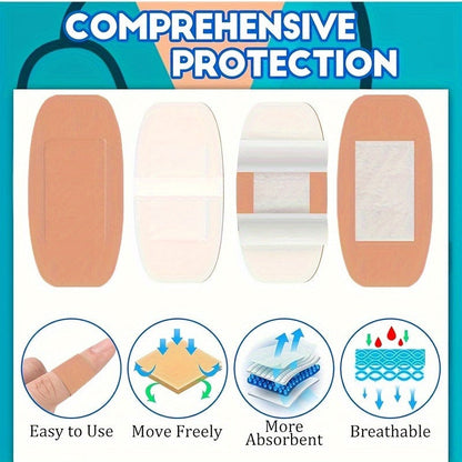 Assorted Adhesive Bandages 180/360pcs, Flexible Fabric Fingertip & Knuckle Bandages, Breathable Cloth Elastic Wound Care Strips, Various Sizes Spot Bandages for First Aid Home Outdoor