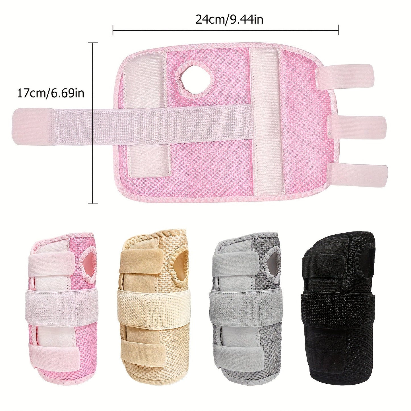 Wrist Brace with Double Splint Support & Triple Compression – 1 Pair Breathable Hook-and-Loop Wrist Guard for Sports, Daily Wear & Injury Recovery, Unisex, Pink / Rose Red / Blue
