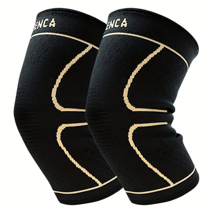 Compression Knee Sleeve 2 Pack for Men Women Breathable Non-Slip Silicone Strip Knee Support High Elasticity Running Exercise High Intensity Sports Copper Beige Pink Orange M XL XXL XXXL