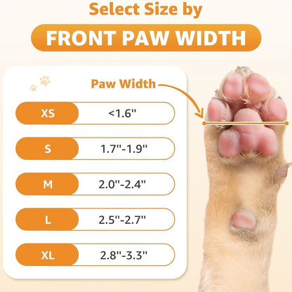 Non-Slip Dog Socks Double-Sided Grip Paw Protector with Adjustable Straps – Anti-Lick Dog Booties for Hardwood Floors, Senior Dogs & Injury Recovery, Sizes XS to L, Set of 4