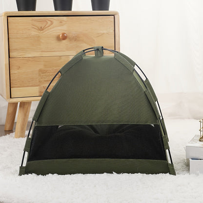 Portable Pet Tent Sleeping Nest for Cats & Dogs - Soft Cozy Foldable Pet House for Indoor Outdoor Camping Travel, Easy Assembly Solid Color Design, Ideal Pet Gift for Cats Dogs, Fern Green