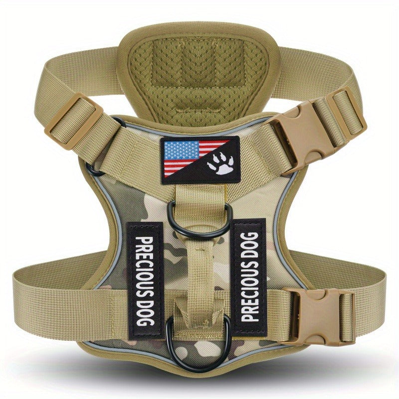 Reflective No-Pull Dog Harness with Patches – Adjustable Soft Mesh Vest Harness for Small, Medium & Large Dogs | S, M, L, XL