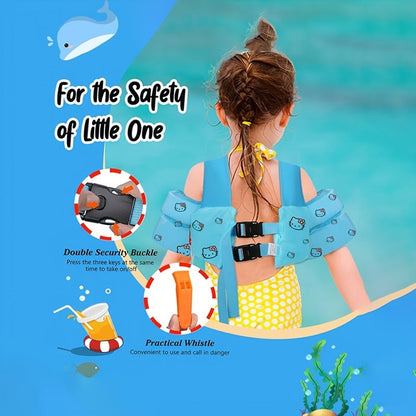 Toddler Swim Vest for Kids Ages 1-9 – Cute Blue Cartoon Cat Pattern, Lightweight Floating Jacket Adjustable Straps for Boys Girls 20-66lbs Pool Beach Safety