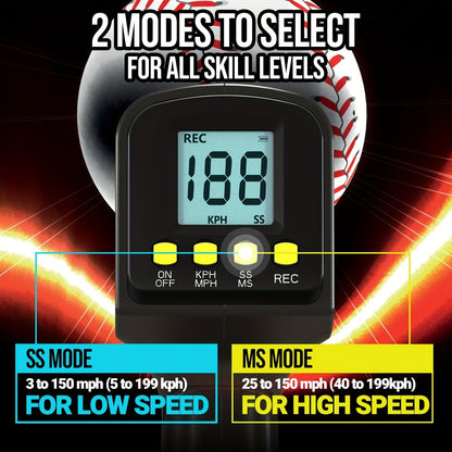 Baseball Radar Gun – LED & LCD Display, Handheld or Tripod Mount