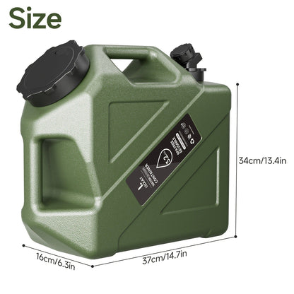 Collapsible Camping Water Storage Bucket 3.2 Gal Portable Water Tank with Faucet Dispenser Army Green Outdoor Emergency Water Container for Hiking Car Camping Festival