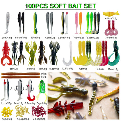 Fishing Lures Kit 346pcs with Tackle Box – Crankbaits, Minnow, Spinnerbaits, Spoons, Soft Baits, Jigs, Hooks, Weights & Sinkers, Topwater Lures for Freshwater & Saltwater Bass Fishing, Angler Gift Set