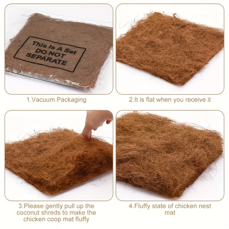 Chicken Coop Nesting Box Pads 12x12" – Natural Egg-Laying Bedding Material for Hen House, Reusable Nest Box Liner for Most Chicken Coops & Bird Nests, 4/5/8/13pcs Sets