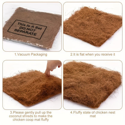 Chicken Coop Nesting Box Pads 12x12" – Natural Egg-Laying Bedding Material for Hen House, Reusable Nest Box Liner for Most Chicken Coops & Bird Nests, 4/5/8/13pcs Sets