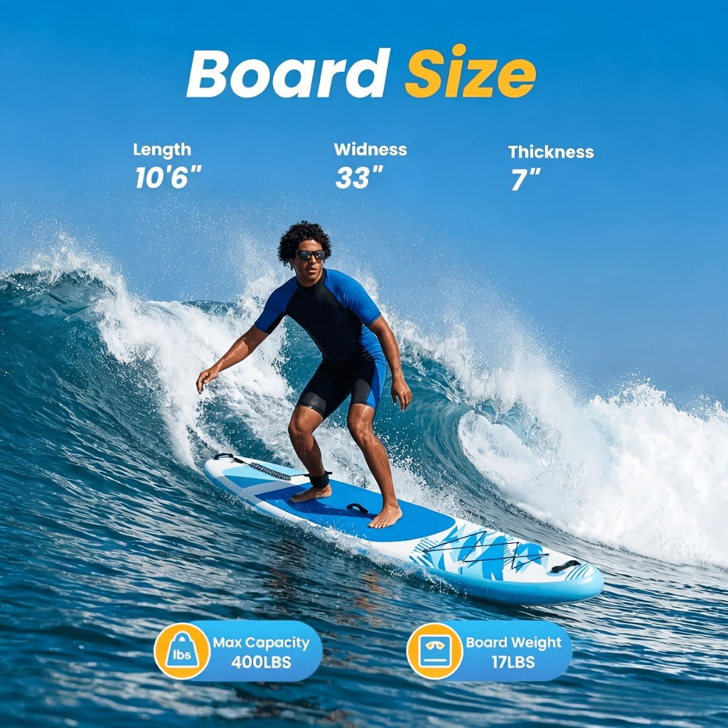 Inflatable Paddle Board SUP – Non-Slip EVA Deck, Complete Accessories Kit, Stable & Lightweight for Adults All Skill Levels