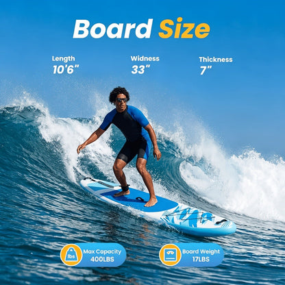 Inflatable Paddle Board SUP – Non-Slip EVA Deck, Complete Accessories Kit, Stable & Lightweight for Adults All Skill Levels