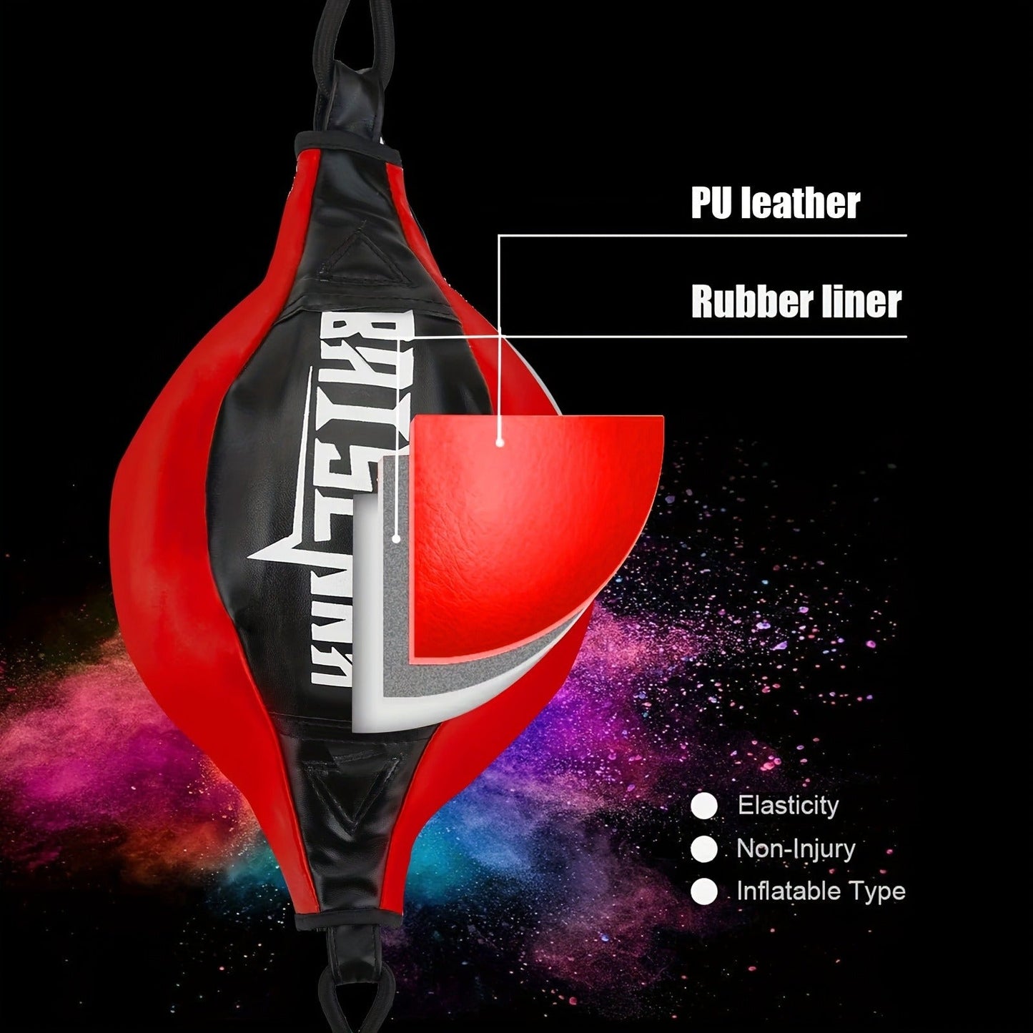 Boxing Speed Ball – PU Leather Reflex Punching Ball for Home Training, Adjustable Bungee, Portable & Easy Install