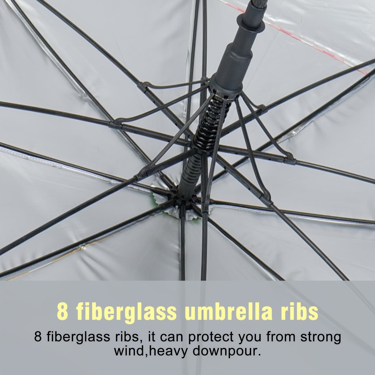 Extra Large Golf Umbrella 52 Inch Double Canopy Windproof - Smile Face Design, 2-Layer Vented Canopy, Straight Long Handle 39.37", Auto Open Button, Sunshade Coverage for 3-4 People, Oversized Rain & Sun Umbrella