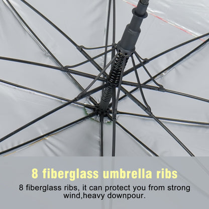 Extra Large Golf Umbrella 52 Inch Double Canopy Windproof - Smile Face Design, 2-Layer Vented Canopy, Straight Long Handle 39.37", Auto Open Button, Sunshade Coverage for 3-4 People, Oversized Rain & Sun Umbrella