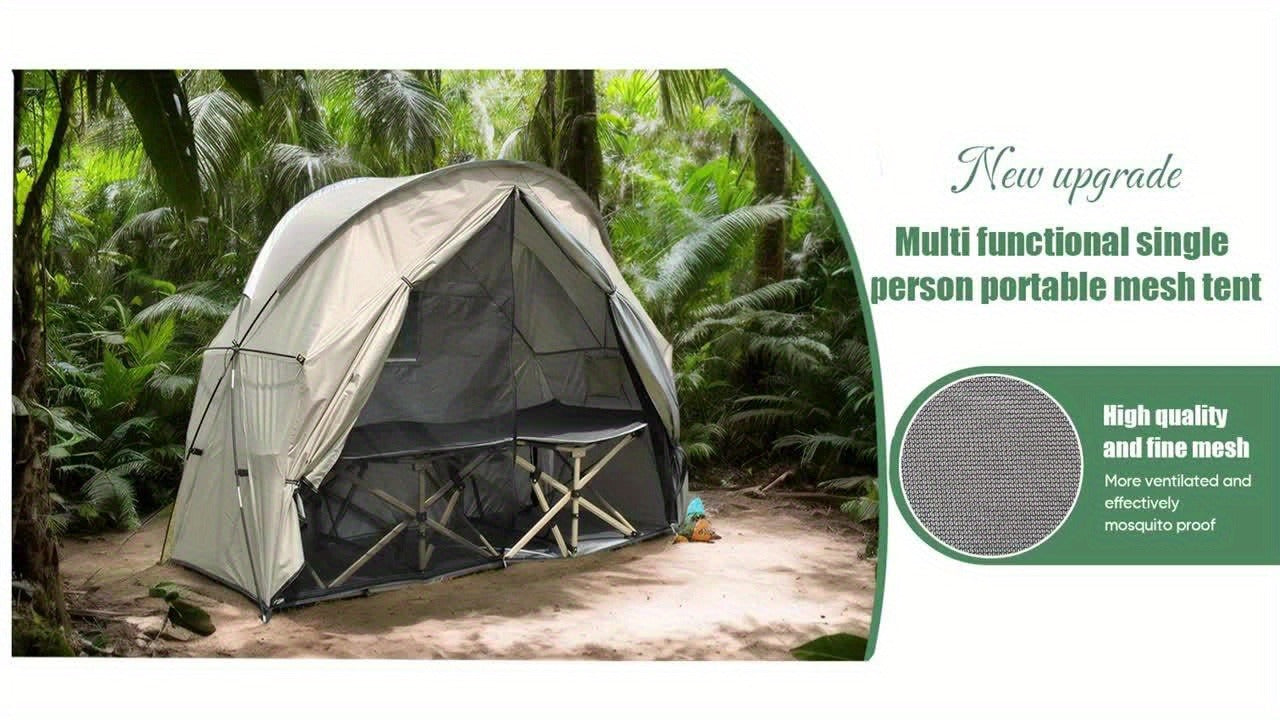 Ultralight Single Person Bicycle Tent with Mesh Ventilation – Freestanding, Easy Setup, Carbon Steel Poles, 3-Season – Lightweight Camping Tent for Cycling, Backpacking & Fishing