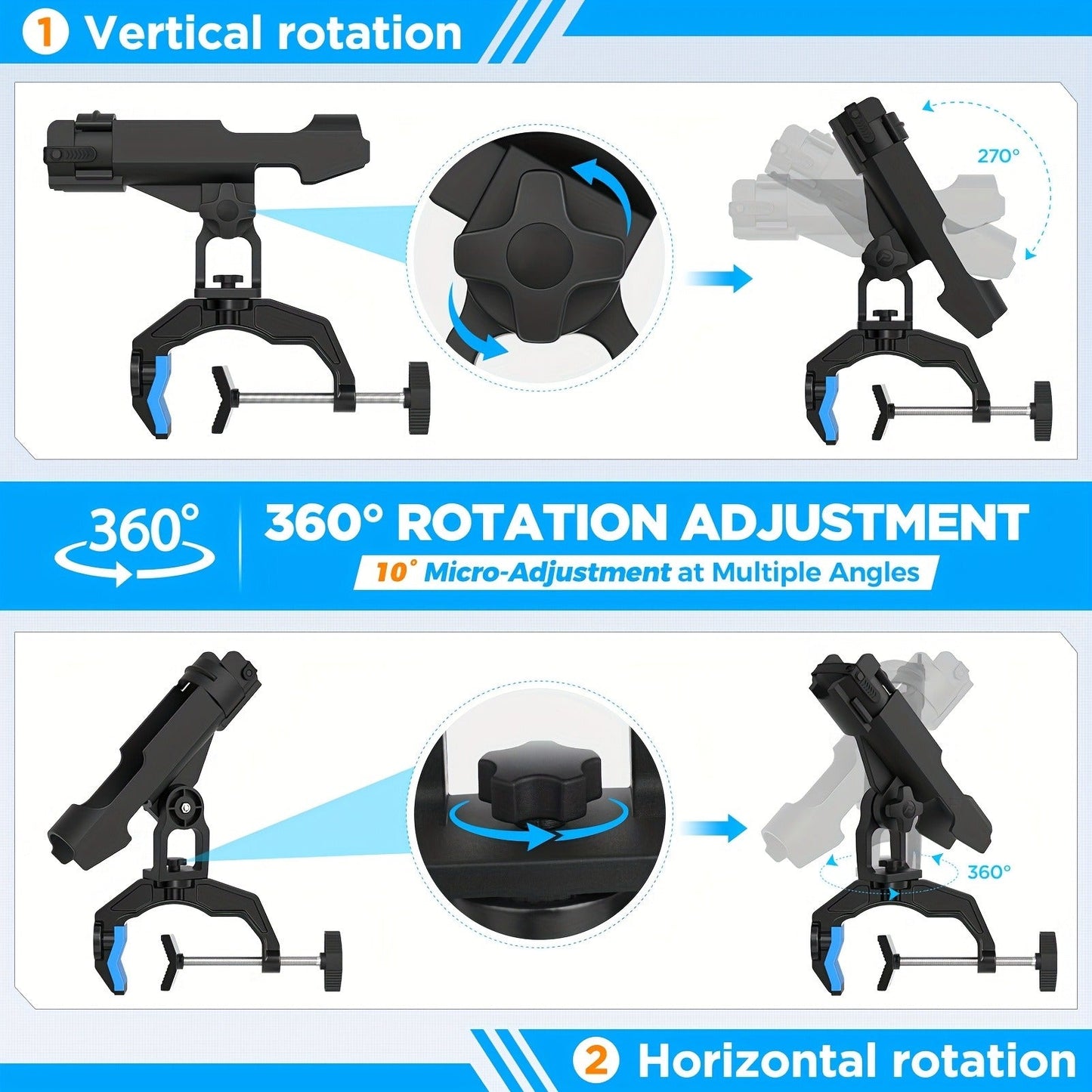 Boat Fishing Rod Holder – Durable Pole Holder for Fishing Boat & Canoe | 2-Pack / 4-Pack