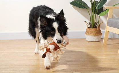 Squeaky Plush Cow Dog Toy with Crinkle Paper - Interactive Tug of War Chew Toy for Small Medium Large Dogs, Cute Cattle Design Washable Pet Toy for Fetch Play & Anxiety Relief