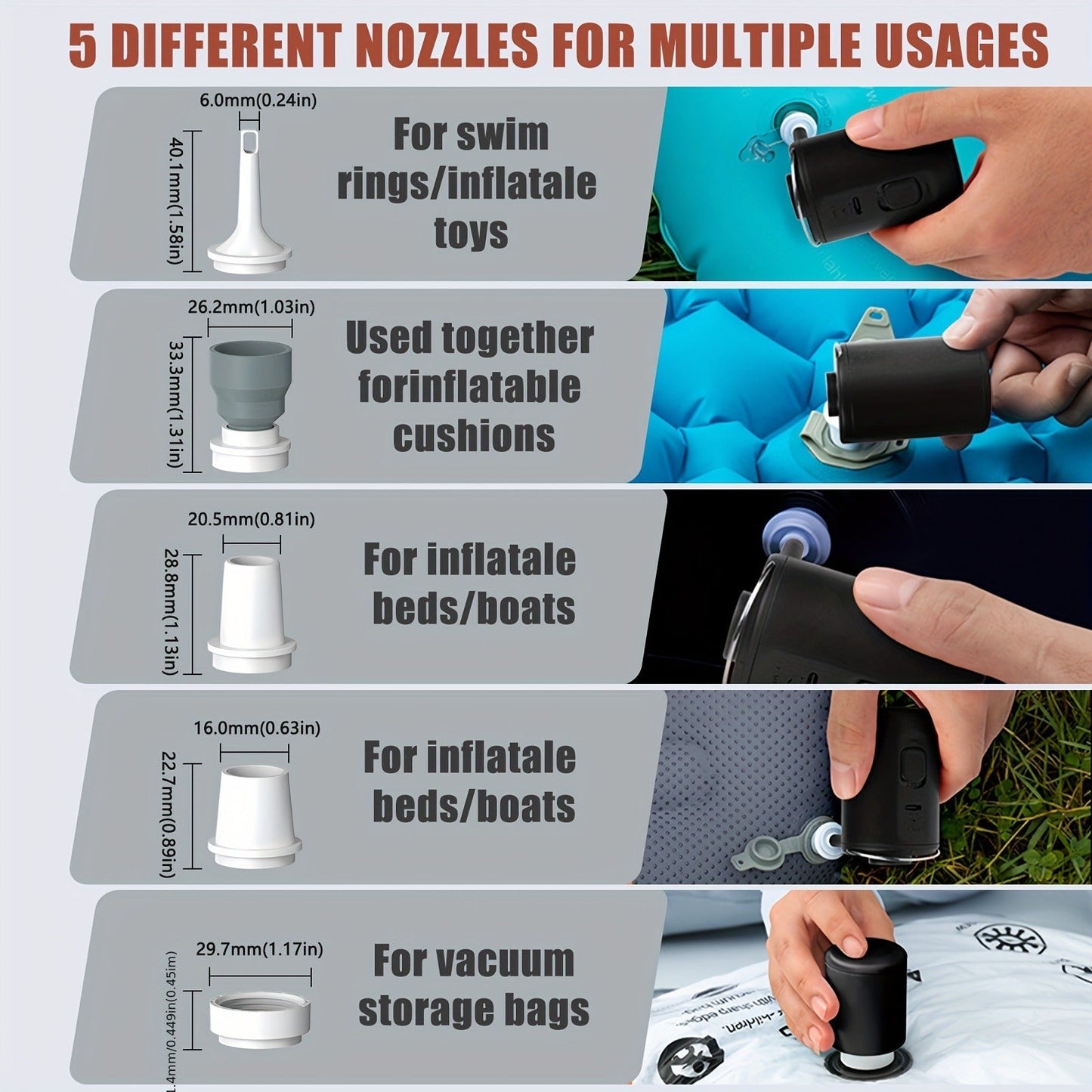 Portable Electric Air Pump USB Rechargeable 800mAh