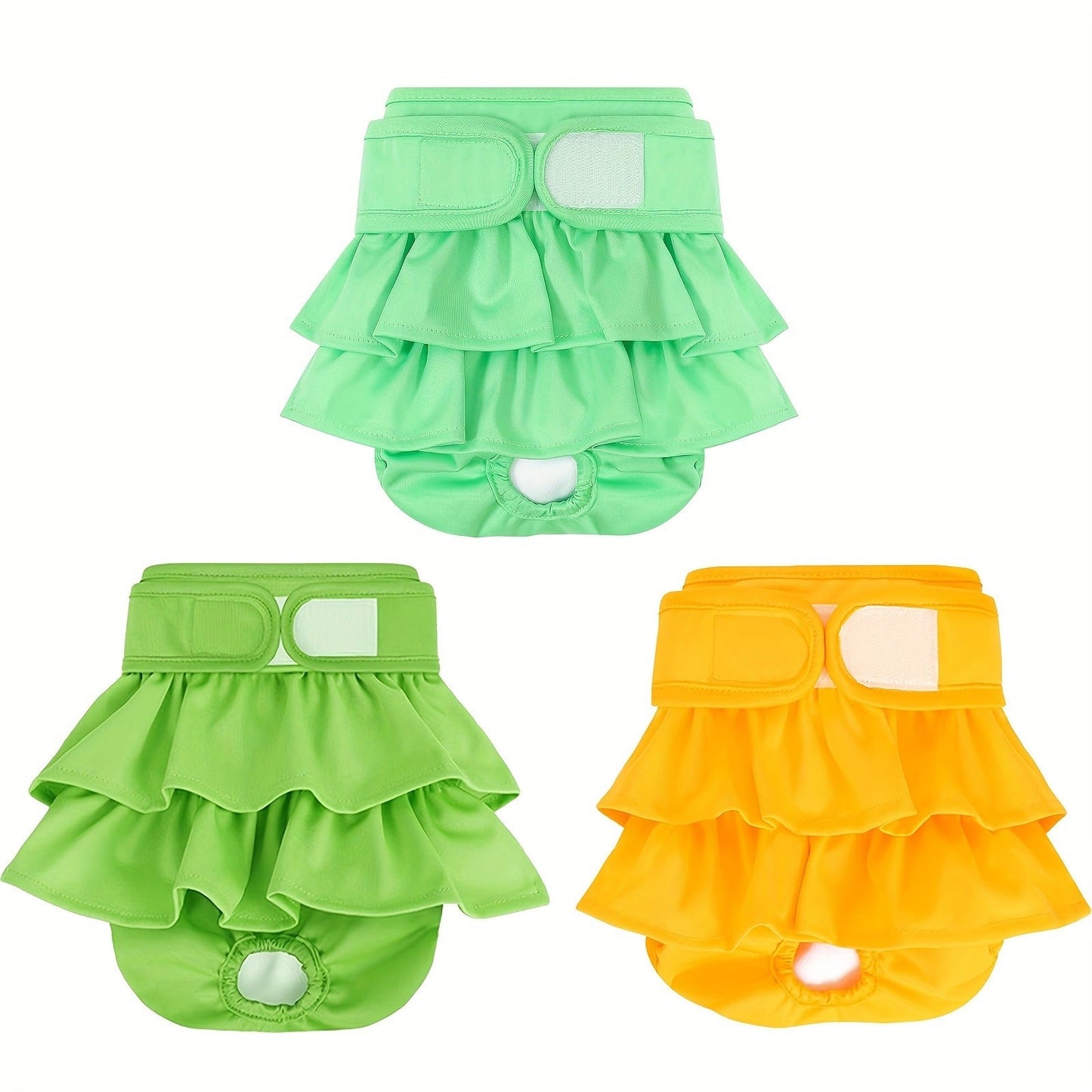 Washable Female Dog Diapers 3 Pack - Reusable Highly Absorbent Dog Period Panties for Heat Incontinence Puppy Training, XS S M L, Multiple Prints