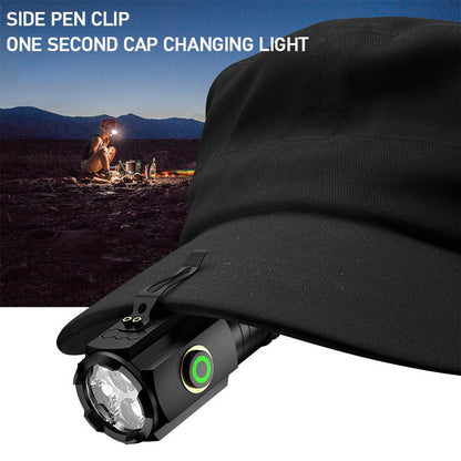 2000 Lumens Mini EDC Flashlight – Rechargeable 18650 Lithium Type-C, 4 Dimming Modes & Turbo, 300M Beam, Compact Pocket Torch for Camping, Hiking & Emergencies (Short/Long, Black/Classic)